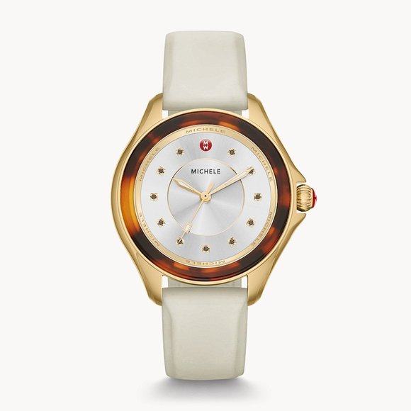 Nwt Ivory gold, tort Topaz dial watch main image 6